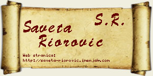 Saveta Riorović vizit kartica